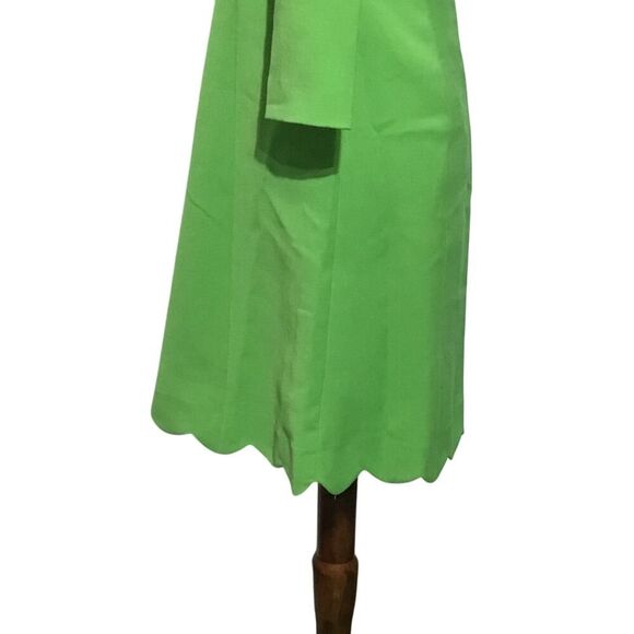 Cremieux Green Scalloped Hem A-Line Dress Size 4 - Picture 5 of 9